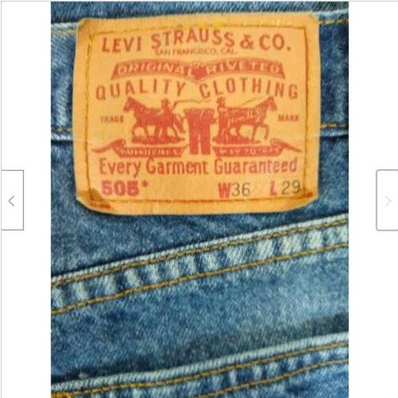 Levis 505 Mens Regular Fit (36x29) Straight Blue Jeans - Picture 4 of 4